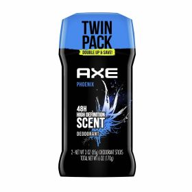 Axe Phoenix Long Lasting Antiperspirant Deodorant Stick Twin Pack, Crushed Mint and Rosemary, 3 oz