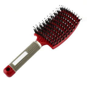 Hairbrush Anti Klit Brushy Haarborstel Women Detangler Hair Brush Bristle Nylon Scalp Massage Teaser Hair Brush Comb (Color: Red, Brush-Quantity: Brush-1pc)